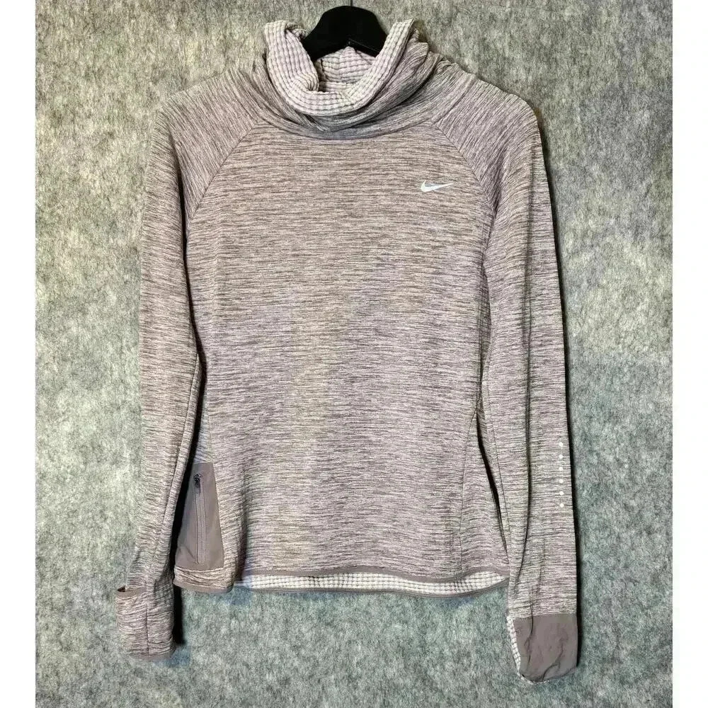 Nike Running Dri-Fit Waffle Cowl Neck Long Sleeve Top - Medium